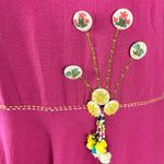 Anthropologie  Oracra Handmade Whimsical Embellished Midi Dress Embroidered Photo 6