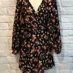 A.L.C. Size 0 Carlo Floral Wrap Balloon Sleeve Mini Silk Dress Photo 2