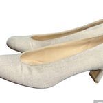 Stuart Weitzman  Women’s Chic Classic Linen Round Toe Pumps in Oatmeal Size 7.5 Photo 3