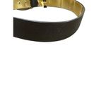 Adrienne Landau Womens Brown Embossed Leather Belt brass buckle M SKU 6930 Photo 3