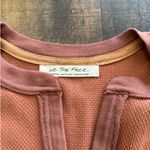 Free People NWT We The Free Mikah Notch Neck Thermal Top Long Sleeve Henley Med Photo 2
