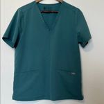FIGS Casma Scrub Top Teal V-Neck Short Sleeve Size Large Photo 0