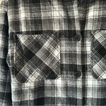 Pink Lily  Black and White Plaid Flannel Shacket Photo 4