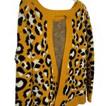Cozy Casual  Leopard Print Sweater Cut Out Back Medium Large Photo 5