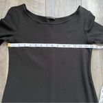 Theory  Little Black Dress Stretch Knit Scoop Neck Long Sleeves with Zippers Photo 3