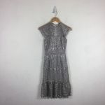 Saylor  Silver Illusion Netted Sequin Sheath Dress Small Cocktail Party Fairy Photo 2