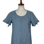 Madewell Mini Dress Small Blue Casual Cotton Short Sleeve Pockets Summer Photo 1