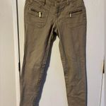 Micheal Kors Khaki Pants Five Pocket Zipper Ankle Gold Button Size 0 Tan Photo 1