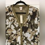 Chico's Chico’s Women's Camo-Floral Print Mesh Cardigan Ambered Olive NWT Size 2 (L) Photo 3