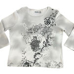 Nicki Tie Dye Floral With Gems Decor Mid Way Sleeve Gray/White Size L Y2k Gray Size L Photo 0