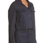 Rag and Bone Navy Blue Linen Blend Piper Cropped Jacket Sz.XL NWT Photo 2