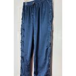 Missguided Blue Satin Lace-Up Side Joggers Pants Elastic Waist Size 10 Photo 4