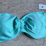 Shade & Shore Women's Jacquard Bandeau Underwire Knot Detail Bikini Top - ™ Turquoise Blue Photo 6