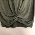 SJS Green Gold Metallic Arrows 3/4 Sleeves Knot Front Casual Tee T Photo 3