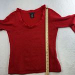 Apostrophe  M Medium Sweater Soft Angora Wool Blend Holiday Christmas Ruffle Red Photo 9