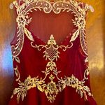 Embroidered Fit & Flare Dress Red Size XL Photo 3