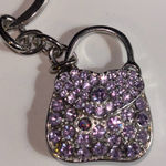Source Unknown Purple Rhinestone Purse Keychain Shiny and Bright 1-2” in Height Photo 0