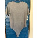 Mittoshop NWT Gray Ribbed Knit Short Sleeve Henley Bodysuit Top Women's XL Photo 3