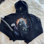Darc Sport Howling At The Moon Owen Cropped Hoodie Black Size Small Photo 0