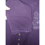Vintage Mirasol Purple Button Cardigan with Decorative 3D Flower on Front Size L Size L Photo 3