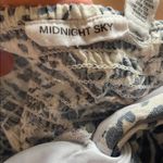 Midnight sky Elegant Blue and White Blouse Photo 3