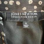 Jones New York  100% Silk Swing Skirt & Blouse Outfit Brown/Gray Dots Size 1X Photo 7