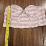 ZARA  Plaid Tweed Corset Crop Bandeau Top, pink cotton blend Sz xs Photo 4