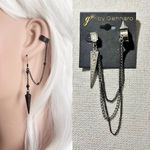 Helix Gennaro Single Long Spike Chain Earring w/Non-Pierced  Cuff Earring, NWT Photo 1