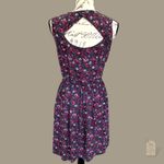 Xhilaration  Purple Floral Fit & Flare Dress Women’s M Sleeveless Casual Sundress Photo 4