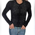 ZARA NWT  Black & Silver Snakeskin/Animal Print Long Sleeve Knitwear Top Size Med Photo 0