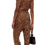 Zimmermann  Amelie Tie Shoulder 100% Silk Jumpsuit Leopard Print Size Small/6 Photo 2