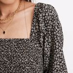 Madewell  Lucie Smocked Milkmaid Ditsy Floral Print Cotton Dress XS Photo 4