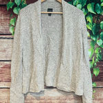 Eileen Fisher  Cardigan Women’s Med Knotted Silk Melange Knit Open Front Sweater Photo 0