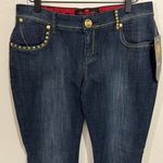Ecko Red Dark Wash Studded Embellished Straight Leg Jeans Size 9/10 New Photo 4