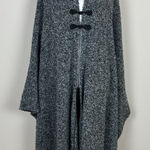 VON SAKEN Poncho Sweater Womens One Size Gray Wool Blend Knit Toggle Longline Gray Photo 0