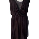 Free People Elanore Black Metallic Gold Asymmetrical Mini Dress Size Small Photo 1