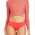 Sea Level Damier Long Sleeve Crop Rashguard set. US 8 Orange Photo 0