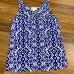 Cynthia Rowley Cynthia‎ Rowley Blue White Silk Tank Top Diamond Print Sleeveless Size Small Photo 0