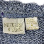 Vintage Women's Chunky Knit Sweater Size Medium Needles and Yarn Crochet Floral Photo 3