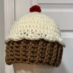 Handmade Crochet Vanilla Cupcake Beanie Winter Hat Stretch Cozy Comfy Warm Photo 3