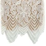 Women’s Ivory Floral Mesh Lace Overlay Mini Skirt Coquette White Photo 8