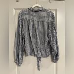 American Eagle  Outfitters Blue Striped Button-Down Shirt Photo 4