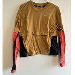 Nike running dri fit sweatshirt size Medium . Mustard, Orange And Navy Blue Photo 0