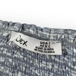 NWOT Dex Womens Blue Balloon Sleeve Squareneck Smocked Cropped Blouse Top Small Photo 1