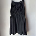 WYL Silk Ruffle Black Mini Dress Spaghetti Straps Black Size M Photo 2