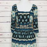 Band of Gypsies Blue Boho Floral & Paisley Dress Size Medium Photo 0
