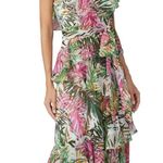 Badgley Mischka Multi Palm Ruffle Maxi Dress, Plus Size 22, Retail $890 Photo 5