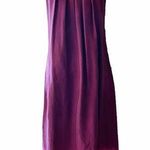 AS BY DF Silk Dress Leather Top Trim Sleeveless Burgundy Ombre Hi Photo 0