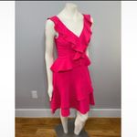 Boutique Hot Pink Ruffle Fit N Flare Dress Photo 6