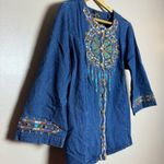 Bob Mackie Vintage Tribal Denim Shirt Size L EUC Photo 2